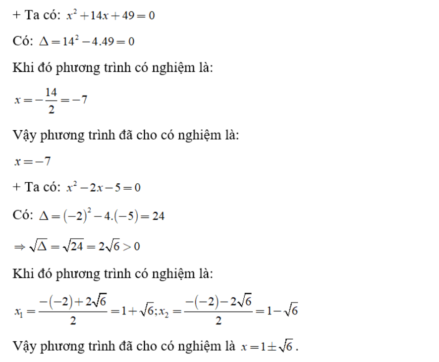 Các dạng phương trình bậc 2 và phương pháp giải